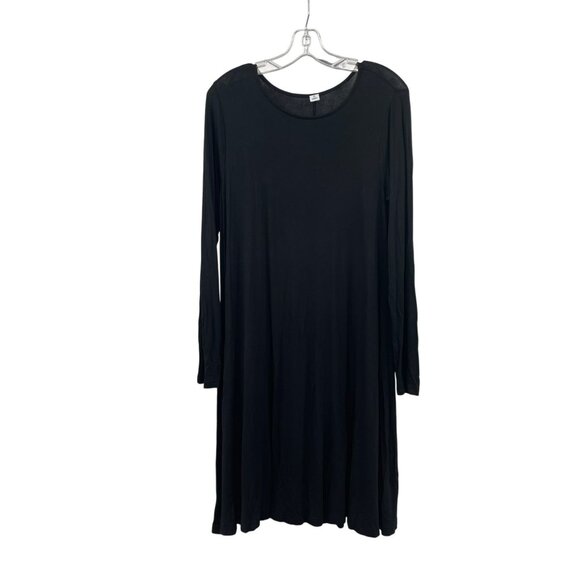 Old Navy Womens Shift Dress Long Sleeve Black Size M Tall - Picture 1 of 9